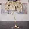 Lampes murales plume lampadaire tout cuivre postmoderne créatif salon chambre princesse lumière luxe branche chevet Table verticale