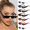 Lunettes de soleil 1 pièces mode rétro petit cadre lunettes de soleil Rectangle Vintage carré étroit tendance lunettes UV400