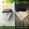 Luz de colector Solar inteligente con forma de diamante, iluminación de jardín impermeable para exteriores, decoración para valla, lámparas solares para porche, luz para camino de escaleras