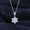 Sterling Zilveren Sneeuwvlok 1CT D Kleur VVS1 Echt Moissanite Lab Diamond 14K White Gold Hanger Ketting Dames Sieraden