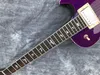 Nouvelle arrivée PRS Couper de guitare électrique à travers le corps un érable à flamme incruste des oiseaux chromés couleur Purpler4231494