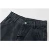 Damen Jeans mit hoher Taille, lässige Overalls, Retro, gerade, Frühling, einfarbig, einfach, locker, weites Bein, weibliche Hose, Neutral, Hip Hop T220728