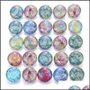 Charm Bracelets Jewelry 10Pcs/Lot Mixed Colors Pattern 18Mm Glass Snap Button Faceted Fit Earrings Bracelet Drop Delivery 2021 Lehb9