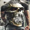 Moda Summer Horror Skull 3D Print Mens Tshirt Oneck krótki rękaw swobodny oddychany, duży męski t -koszulka Top Men Ubranie 220526