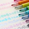 Marcadores de cores fluorescentes de linha dupla Pen PoUblen 8pcs Candy Highlighter Art for Kids Pintura de papelaria suprimentos Y200709