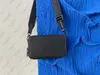 Portafoglio versatile di design Alpha indossabile M59161 Borsa da uomo in pelle granata nera con 6 scomparti per carte con patta Borsa a tracolla di grande capacità Sho290r