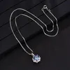 Pendant Necklaces Hearts And Arrows Sea Blue Moissanite Diamond 925 Silver Female Net Red Selling Necklace Clavicle ChainPendant