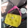 Желтая зимняя сумка для плеч для женщин Новый сыр квадратный омлет цветовой ручку осень мягкие милые портативные сумки 220505