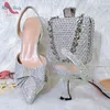 Pretty Italian Women Wine Color Shoes and Bag Set With Crystal Spring Autumn High Quality Lady for Party 220516