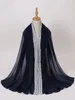 2022 new Plain Bubble Chiffon con pizzo scozzese Hijab donne musulmane moda donna foulard islam sciarpe per le donne copricapo scialle estate
