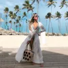 Kvinnors badkläder Beach White Hole Lace Cardigan Bikini Holiday Summer Clothing Dress for Women's Vetement Femme 2022 Sukienka sundresswom