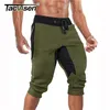 TACVASEN été hommes coton Shorts course entraînement Joggers pantalons de survêtement 3/4 pantalon maille pêche Camping gymnase sous le genou 220318