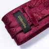 Bow Ties Mens Necktie Red Solid Silk Paisley Wedding Tie For Men DiBanGu Designer Handkerchief Cufflink Set Fashion Business SJT-7189 Fier22