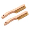 High Quality Copper Wire/ Steel Wire Cleaning Brush with Wooden Handle Rust Multifunction Brushes