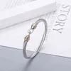 Bangle Bracelet Dy Luxury Designer Twisted Pearl Head Women Fashion clover Versatile Twist Bracelets Jewelry Platinum Plated Wedding Gifts 5MM