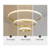 Lâmpadas pendentes Candelador LED moderno para sala de estar para jantar de cozinha lâmpada em casa teto de anel redondo redondo de ouro preto pendurado