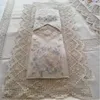 Tuscany embroidered table runner filet lace oval rectangle cotton ribbon home European handmade crocheted placemat Christmas 220615