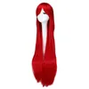 Parrucche sintetiche per capelli Cosplay Qqxcaiw Parrucca cosplay lunga diritta Nero Viola Rosso Rosa Blu Marrone scuro Parrucche per capelli sintetiche da 100 cm 2205976577