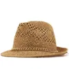 Chapeaux à large bord été Jazz femmes chapeau de paille plage hommes soleil décontracté Panama mâle casquette corde Patchwork rayé visière Scot22
