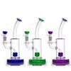 Narguilés Beecomb Perc Percolateur Verre Dab Rig Bongs 14mm Femelle Joint coloré épais capiteux Eau Huile Rigs Bongs Avec Fumer Herbe Sèche Tabac Bol