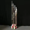 Çiçek Vazolar 8 Kafa Mum Tutucular Parti Dekorasyon Zeminleri Yol Kurşun Dersler Masa Merkez Parçası Altın Metal Stand Pillar Şamdan Düğün Şamdası için