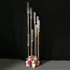 Fiori Vasi 8 teste Portacandele Fondali per decorazioni per feste Strada Puntelli di piombo Centrotavola Centrotavola in metallo dorato Candeliere a colonna per candelabri nuziali