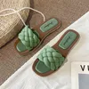 Slippers Summer 2022 Trend Wirded Women Flat Outdoor Weave Slides Rubber Sole Open Toe Beach Sandals Disual Ladies Shoesslippers