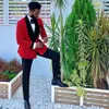 Glitter Red Cekiny Męskie Garnitury Groom Smokciaty Smukły Slim Fit Double Breasted Blazer Mężczyzna Formalna Business Prom Dress 2 Sztuk Taje de Hombre Męski Smoking Garnitur