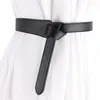 Belts Women Belt Waistband Shirt Dress Fashion Decorations Party Solid Color Leisure Knotted Black Pu Leather AccessoriesBelts