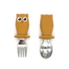 2st Baby Gadgets Table Set Set Children Utensil Rostfritt stål Småbarn Cotlary Cutlery Cartoon Spädbarn Foderskedsked 220715