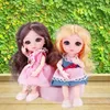Küçük BJD Dolls Mavi Gözler Oyuncaklar Çocuk Giyim Kızlar 16cm Pembe Prenses Qbaby Aksesuar Makyaj Kıyafet Dolly 220711