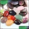 Stone 15X20Mm Natural Quartz Agates Crystal Cabochon Flatback Oval Gemstone For Ring Earrings Jewelry Making Wholesale Dr Dhseller2010 Dhdjn