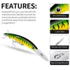 Novo K1628 10 Cores 17cm 27g Kit de pesca Minnow Lures Crank Isceira Encontro de água superior para trutas de truta baixo/água doce 10pcs/kit