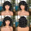 Hår syntetiska peruker cosplay kort hår afro kinky lockiga peruker lugg för svarta kvinnor syntetiska afrikanska ombre glueless cosplay hög temperatur 220225