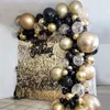 Черный золотой воздушный шар Гарленд Арк с днем ​​рождения украшения детский выпускной вечер