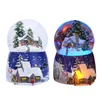 Objets décoratifs figurines Christmas House House Dreamy Crystal Ball Rotating Music Boîte avec Ornement de bureau Light Colorful Gift For Bir