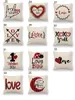 109 desenhos Valentines travesseiros caso dia dos namorados letra impressão coração travesseiro capa 45 * 45cm sofá sofá cushion cobre decoração de casa