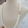 9-10 mm South Sea Natural White Pearl Necklace 14k