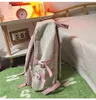 Fashion Nylon Women Backpack College Girl Kawaii Waterproof School Bag Laptop Backpack Cute Letter Leisure Travel Bag J220620