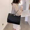 أسود كبير حمل الحقائب للنساء سلسلة crossbody حقيبة الماس شعرية الكتف حقيبة الإناث كبير جلد منقوشة حقائب المتسوق حقيبة كيس 220326