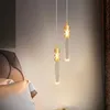 Hanglampen goud led kroonluchter kristallen buislamp enkele dubbele kop slaapkamer eetkamer winkelbar café café droplightpendant