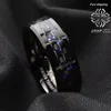 Обручальные кольца мужское украшение вольфрамовое кольцо с углеродным волокном 8 мм черно -синего