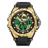 Armbanduhren Sanda Sport 6087 Uhr Männer Militär Armee Top Marke Schädel Armbanduhr Dual Display Männlich Für Uhr Wasserdichte Stunden Hect22