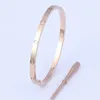 con scatola 4mm sottili bracciali firmati in argento Braccialetti per donna Uomo Acciaio al titanio Braccialetti con cacciavite in oro Bracciale 16-19cm