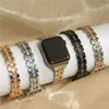 Luxe bling diamant glanzende polsbandarmband voor Apple Watch Series 7 6 5 4 3 2 1 SE -legeringsband