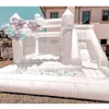 4x4m White Wedding Bounce House Inflatável Castelo Slide Crianças Comerciais Combat Funny com Ball Pit for Baby Shower