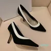 Moda di alta qualità sexy tacchi alti 1,5 cm 6,5 cm 9,5 cm Lettera fasciatura scarpe eleganti donna Runway punta a punta sandali Gladiaor siz267I