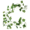 Decorative Flowers & Wreaths 2.4M Artficial Vine Silk Ivy Green Plants Fake Leaf Hanging Decoration Rattan Liana Wall LeavesDecorative