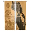 Rideaux Rideaux Femmes Africaines Ethnique Girafe Zèbre Tulle Rideaux De Fenêtre Transparents Pour Salon La Chambre Moderne Voile Organza DrapesCurta