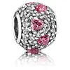 Andy Jewel 925 Sterling Silver Beads Heart Pave Ball Charms Passar European Pandora Style Jewelry Armelets Halsband 791249CZS